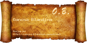 Oancsa Blandina névjegykártya